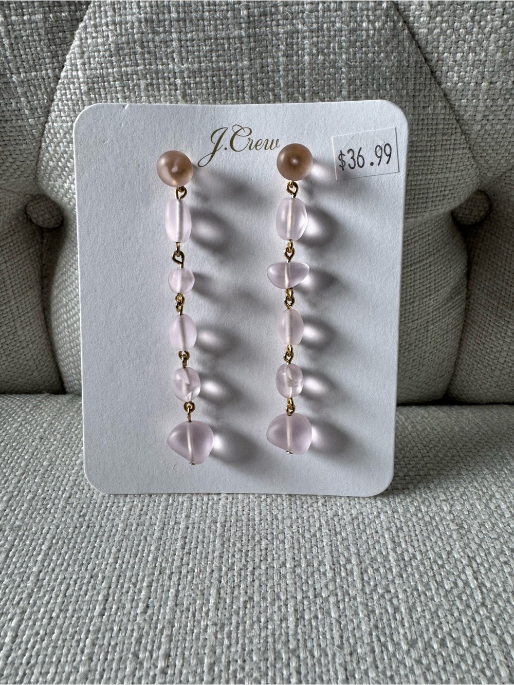 J. Crew Frosted Blush Bead Drop Earrings